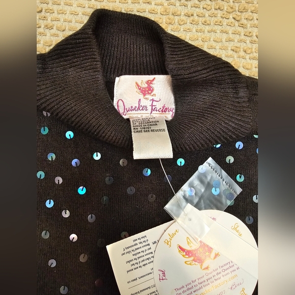 quacker factory Blouse Black Size Small - Picture 4 of 11